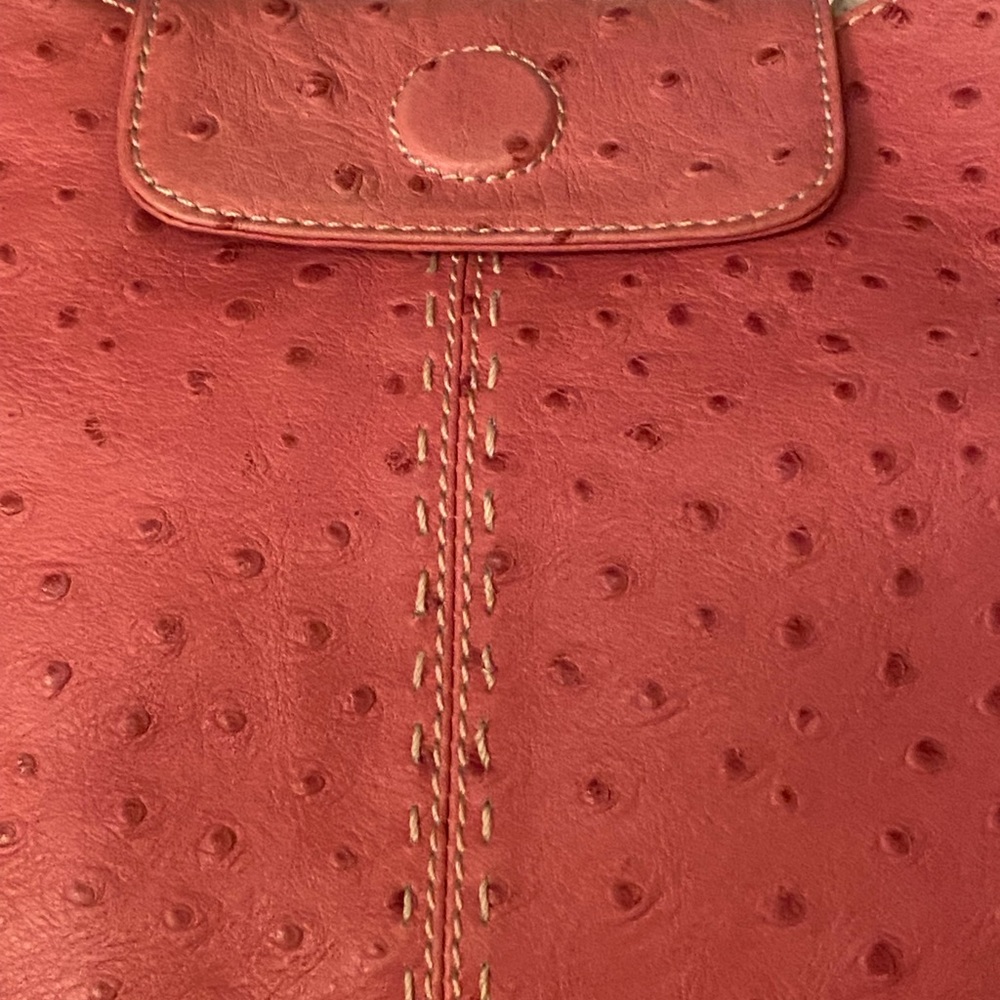 Leather ostrich, print bag - Picture 2 of 10